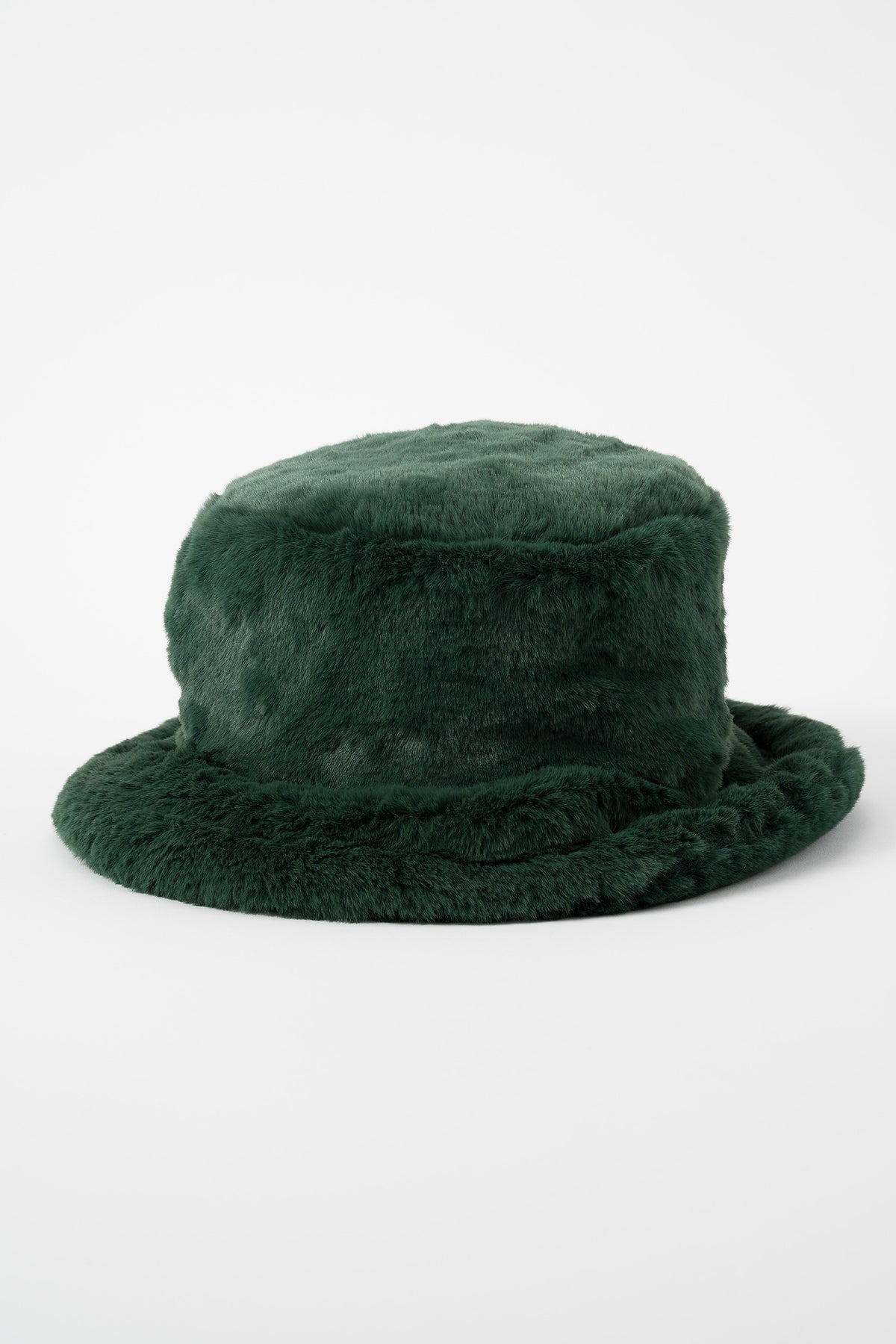 Ordinary fake fur bucket hat (Deep green)