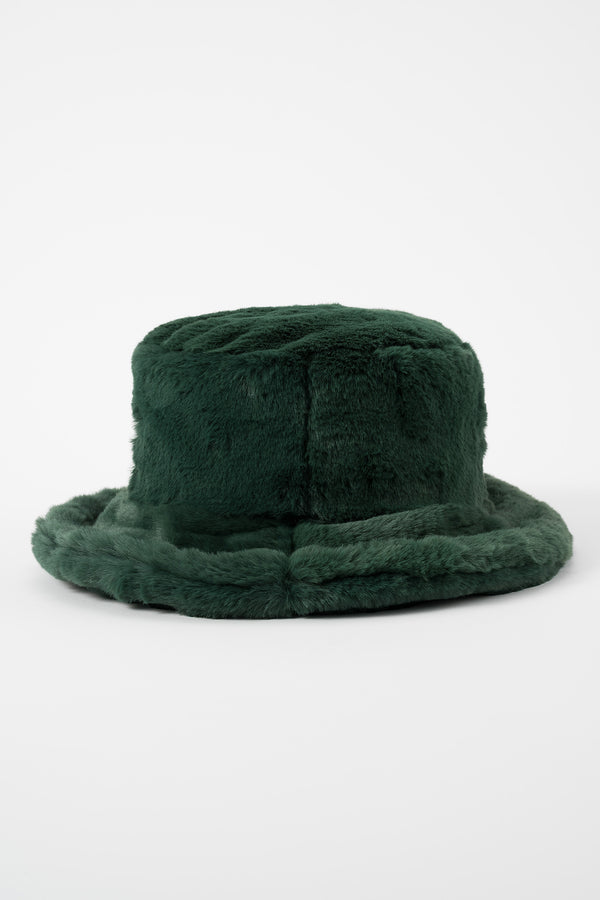 MURRAL Ordinary fake fur bucket hat (Deep green)