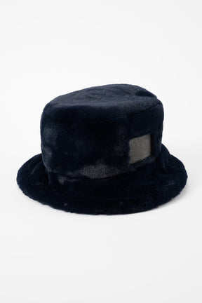 Ordinary fake fur bucket hat (Navy)