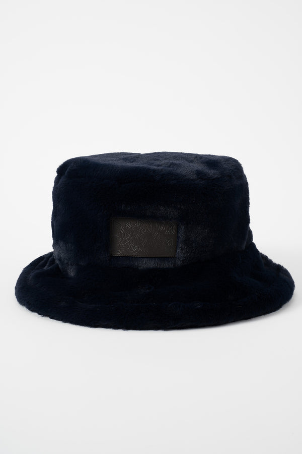 MURRAL Ordinary fake fur bucket hat (Navy)