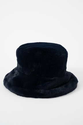 Ordinary fake fur bucket hat (Navy)