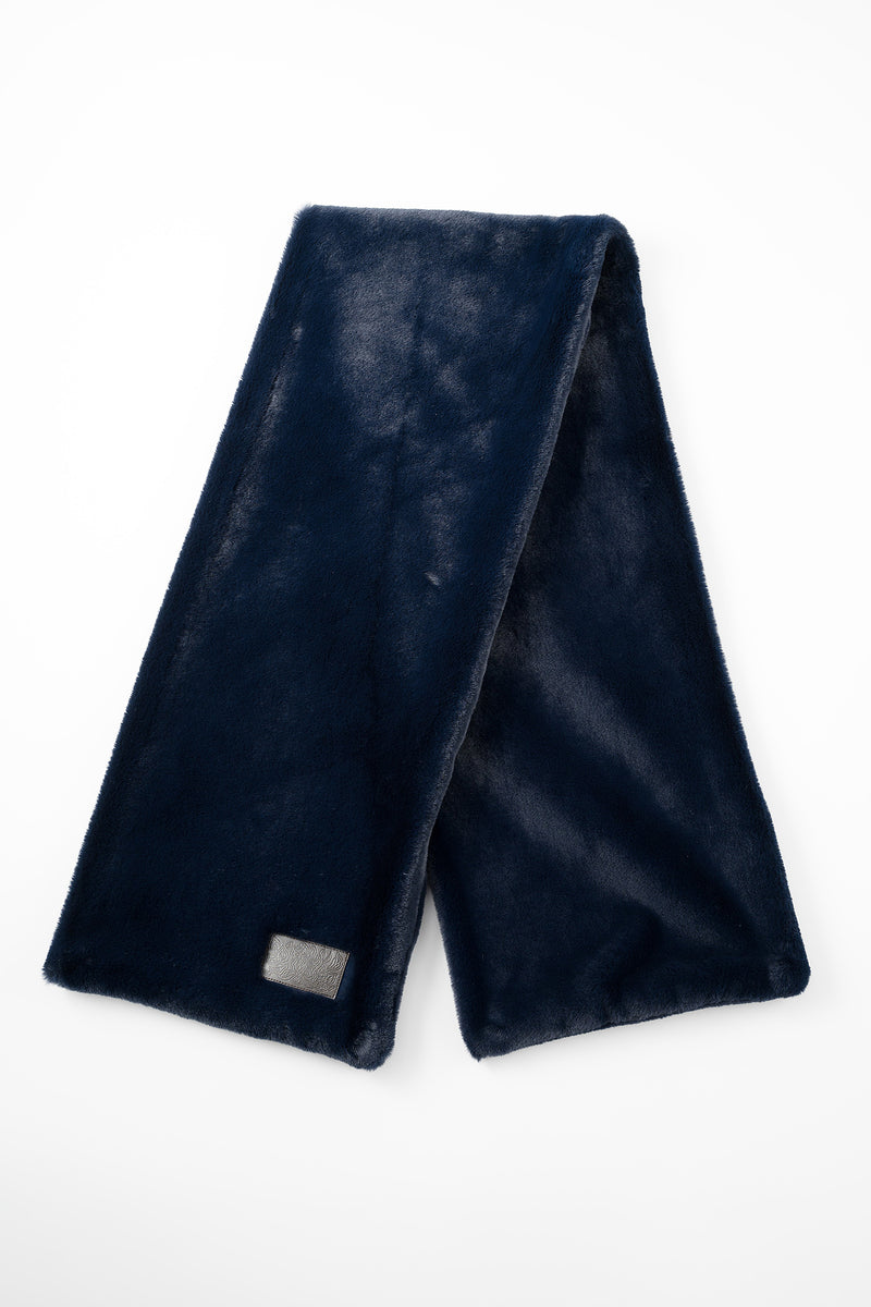 Ordinary fake fur big stole (Navy)